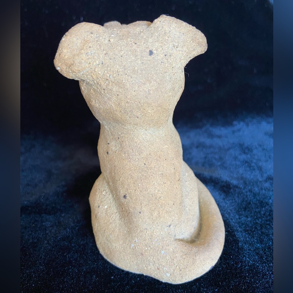 🩵 Adorable Handmade Clay Sand Textured Dog Puppy Figurine Sculpture - Picture 5 of 11